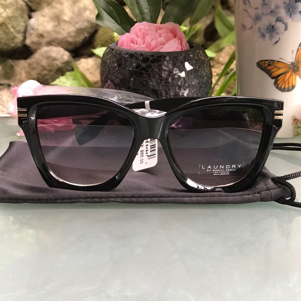 LAUNDRY BY SHELLI SEGAL Women's Cat Eye Sunglasses 100% Uv Protection *BNIP